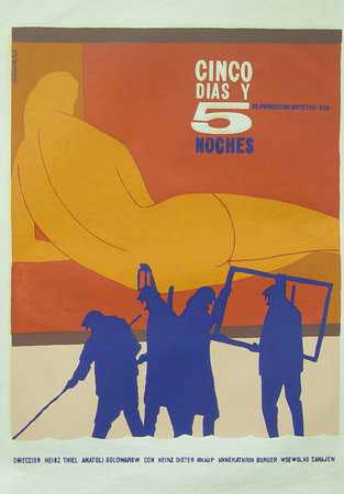 Cinco días y cinco noches (Icaic, Rafael Morante, 1963). Cartel cubano.