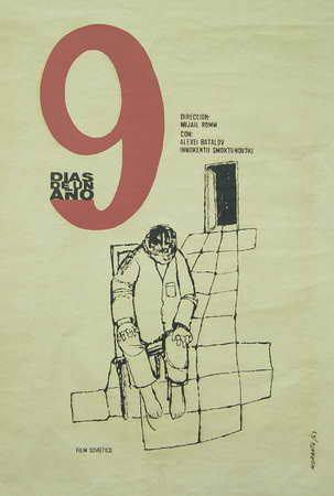 Nueve días de un año (Icaic, Rafael Morante, 1963). Cartel cubano.