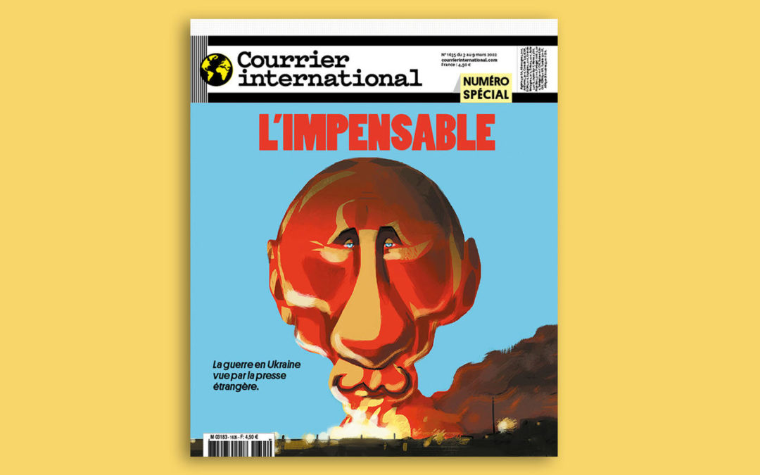 Caricatura de un diseñador cubano en portada de Courrier International